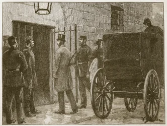 Ankomst af hr. Parnell til Kilmainham fængsel, illustration fra 
